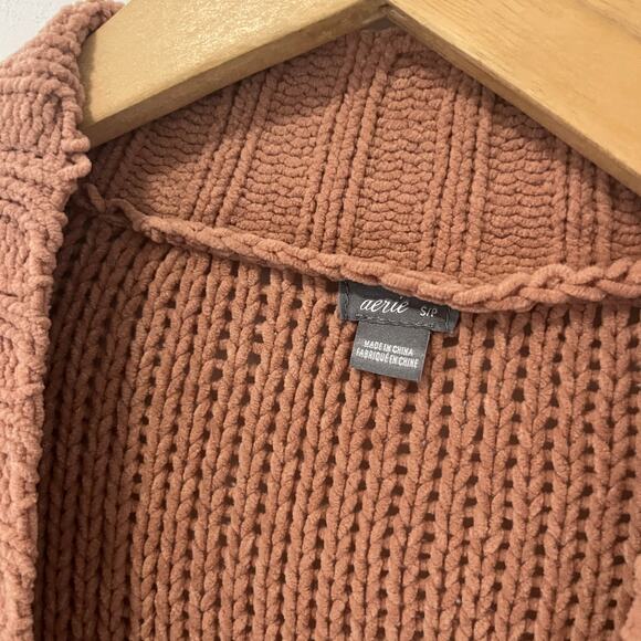 Aerie Brown Sweater Knit Robe Size Small - Picture 3 of 5